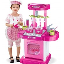 Детская игровая кухня в чемоданчике  008-58 розовая 