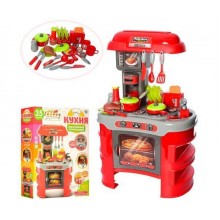 Игровой набор детская кухня со звуком и светом для девочки Kitchen 008-908 красный