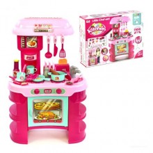 Игровой набор детская кухня со звуком и светом для девочки Kitchen 008-908 розовый