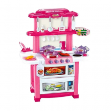 Кухня детская игровая с водой звуком и светом 758 розовая