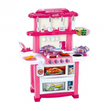 Кухня детская игровая с водой звуком и светом 768 розовая