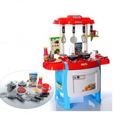 Игровой набор кухня плита духовка посуда звук свет Kitchen WD-B18 бело синий Игровой набор кухня плита духовка посуда звук свет Kitchen WD-B18 бело синий