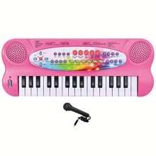Детское пианино Electronic Keyboard синтезатор с микрофоном HS3211АВ розовый