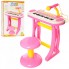 Синтезатор-пианино на ножках Bambi 3132C со стульчиком и микрофоном розовый