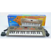 Детский синтезатор Electronic Keyboard пианино с микрофон QS-9937A серый