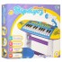 Детский синтезатор на ножках с микрофонном и стульчиком Limo Toy Z383, пианино, желто-голубой
