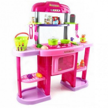 Детский игровой набор для девочки, детская кухня KITCHEN Z 661-75, розовый