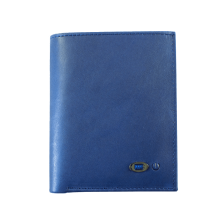 Умный кошелек Антивор с Bluetooth и RFID защитой Натуральная кожа 11x9 см Синий с коричневым