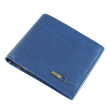 Умный кошелек Антивор с Bluetooth и RFID защитой Натуральная кожа 11x10 см Сине-коричневый