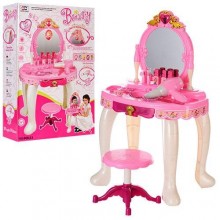 Детский игровой набор для девочки трюмо на ножках со стульчиком Beauty 008-23 розовый