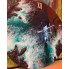 Картина эпоксидной смолой " Часы Изумрудно-бирюзовое море " 50см 