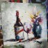Картина маслом "Вино с цветами" холст лен 60*55см от Анны Журило
