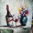 Картина маслом "Вино с цветами" холст лен 60*55см от Анны Журило
