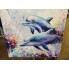 Картина маслом "Сказочная пара дельфинов" холст торцевой лен 70*80см