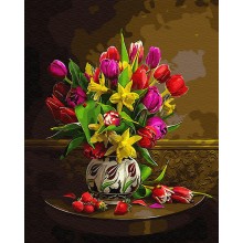 Картина по номерам - Тюльпаны и нарциссы GX30142, цветы