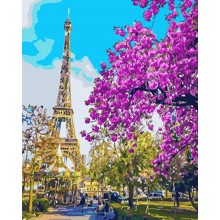 Картины по номерам В центре Парижа GX3777, пейзаж, цветы