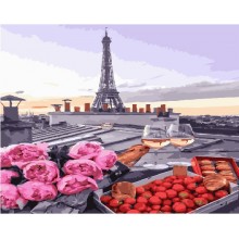 Картина по номерам - Романтика в Париже GX23710, пейзаж, цветы