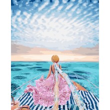 Картины по номерам Вглубь Маврикий GX24912, море, девушка