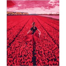Картина по номерам - Она в поле тюльпанов PGX25443, девушка