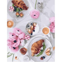 Картины по номерам - Завтрак по-французски PGX23709, цветы