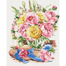 Картина по номерам - Свежесть пионов (КНО2222) , цветы