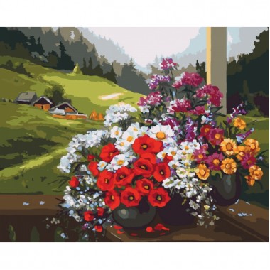 Картины по номерам - Родной край (КНО2212), цветы