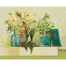 Картины по номерам - В гостях у чародейки (КНО2070)  , цветы