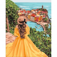 Картины по номерам - Удивительный пейзаж (КНО4621), девушка, море
