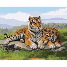 Картины по номерам - После охоты(КНО2484)  , тигр
