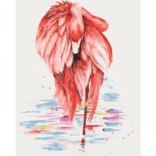 Картины по номерам - Грациозный фламинго 2 (КНО4068) , птицы
