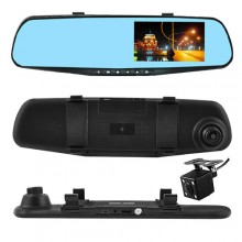 Автомобильный видеорегистратор-зеркало Zhar L-9002 4,3'' 2 камеры 1080P Full HD