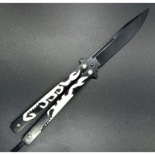 Нож-бабочка (балисонг) C36 черный с белым