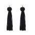 Женские длинные серьги-кисти Saint Laurent черные