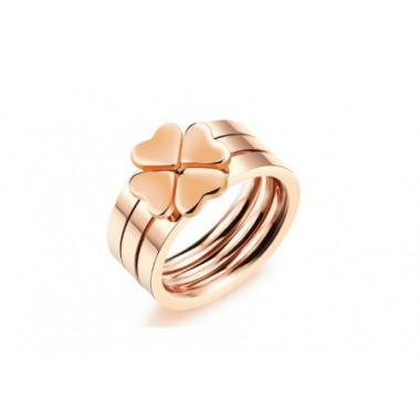 Кольцо Zha "Клевер" размер 8 розовое золото 3 кольца