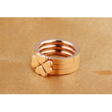Кольцо Zha "Клевер" 7 розовое золото 3 кольца
