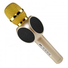 Беспроводной караоке Bluetooth микрофон E103 золотистый