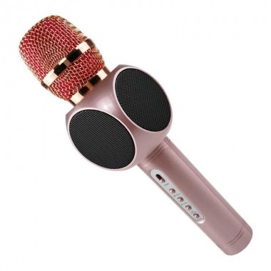 Беспроводной караоке Bluetooth микрофон E103 Розовый