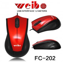 Компьютерная мышь Weibo FC-202 красный с черным