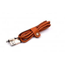 Кабель micro USB кожаный X47 1 метр коричневый
