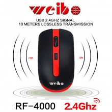 Беспроводная мышь Weibo RF-4000 черная с красным