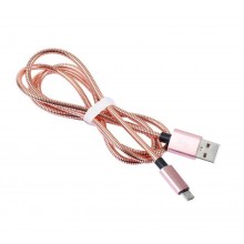 Кабель micro USB металл Cable metal X45 розовый