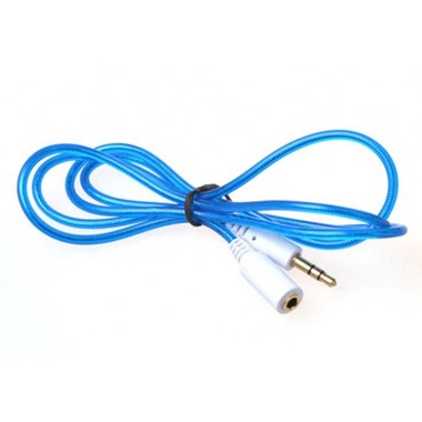 Кабель удлинитель Audio Jack 3.5M/3.5F 1 метр голубой