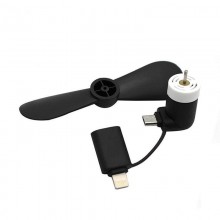 Мини вентилятор для телефона micro USB / Lightning черный