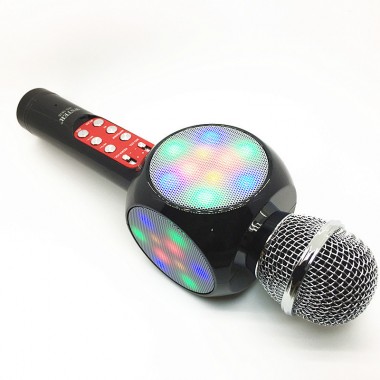 Беспроводной микрофон-караоке Wster Tofu WS-1816 с подсветкой черный