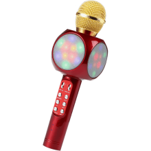 Беспроводной микрофон-караоке Wster Tofu WS-1816 с подсветкой Красный
