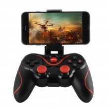 Беспроводной геймпад джойстик Zha X3 для смартфона черный с красным