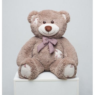 Плюшевый мишка Mister Medved с латками Капучино 100 см