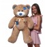 Плюшевый мишка Mister Medved Латте с джинсовыми латками 100 см