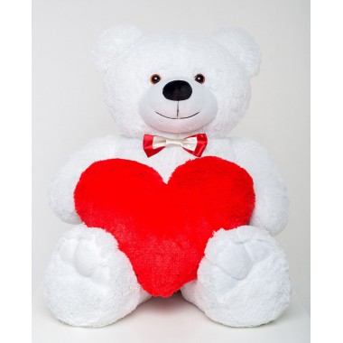Мишка с сердцем Mister Medved Белый 130 см