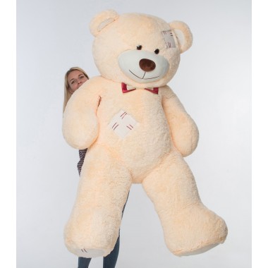 Плюшевый мишка Mister Medved с латками Бежевый 2 метра
